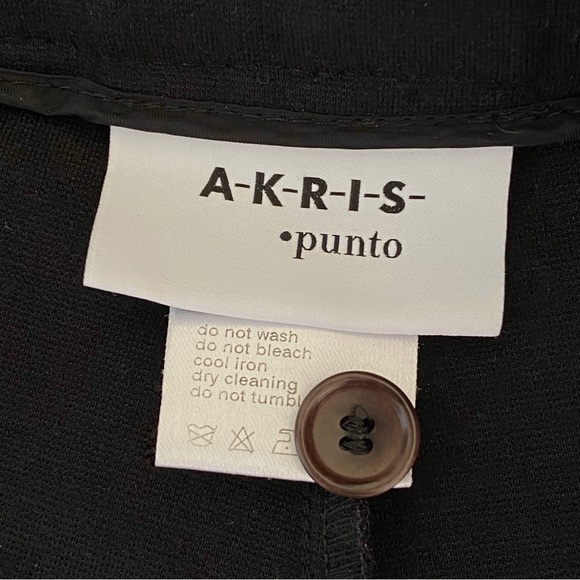AKRIS PUNTO BLACK SLIM FIT STRETCHY KNIT MID RISE DRESS PANTS - Picture 7 of 9